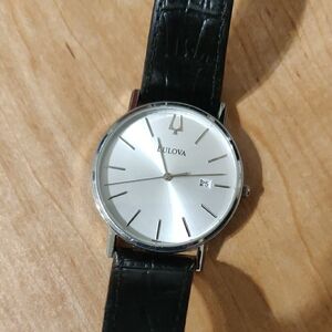 Bulova Silver and Black Watch